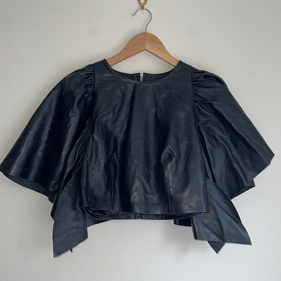 ZARA | Leather Capsule Collection batwing top - Picture 3 of 11
